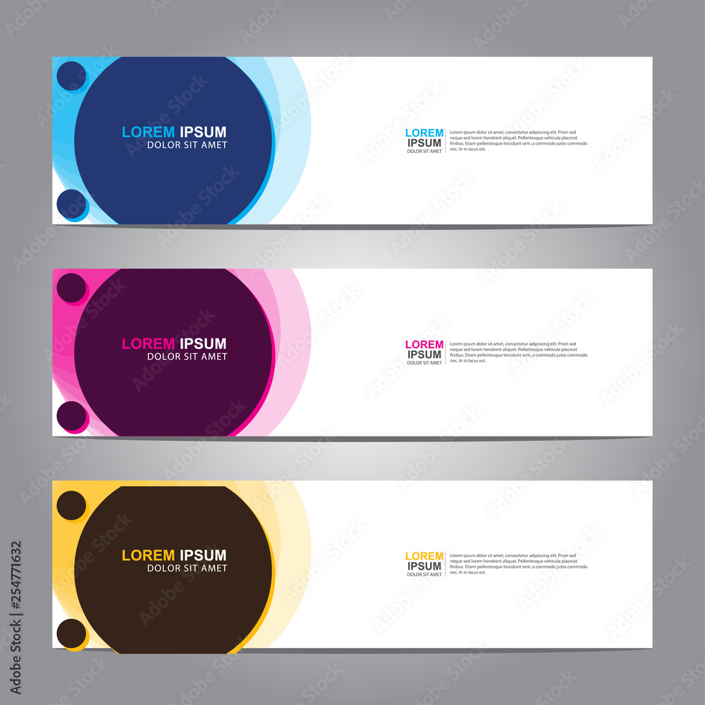 Poster vector abstract web banner design template. collection of web banner template. abstract geometric we