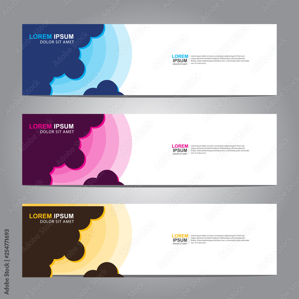 Poster vector abstract web banner design template. collection of web banner template. abstract geometric we