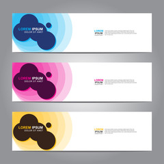 Vector abstract web banner design template. Collection of web banner template. Abstract geometric web design banner template isolated on grey background. 
