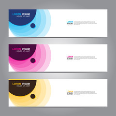 Vector abstract web banner design template. Collection of web banner template. Abstract geometric web design banner template isolated on grey background. 