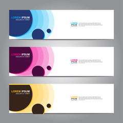 Vector abstract web banner design template. Collection of web banner template. Abstract geometric web design banner template isolated on grey background. 