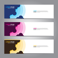 Vector abstract web banner design template. Collection of web banner template. Abstract geometric web design banner template isolated on grey background. 