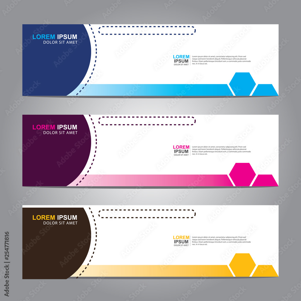 Poster vector abstract web banner design template. collection of web banner template. abstract geometric we