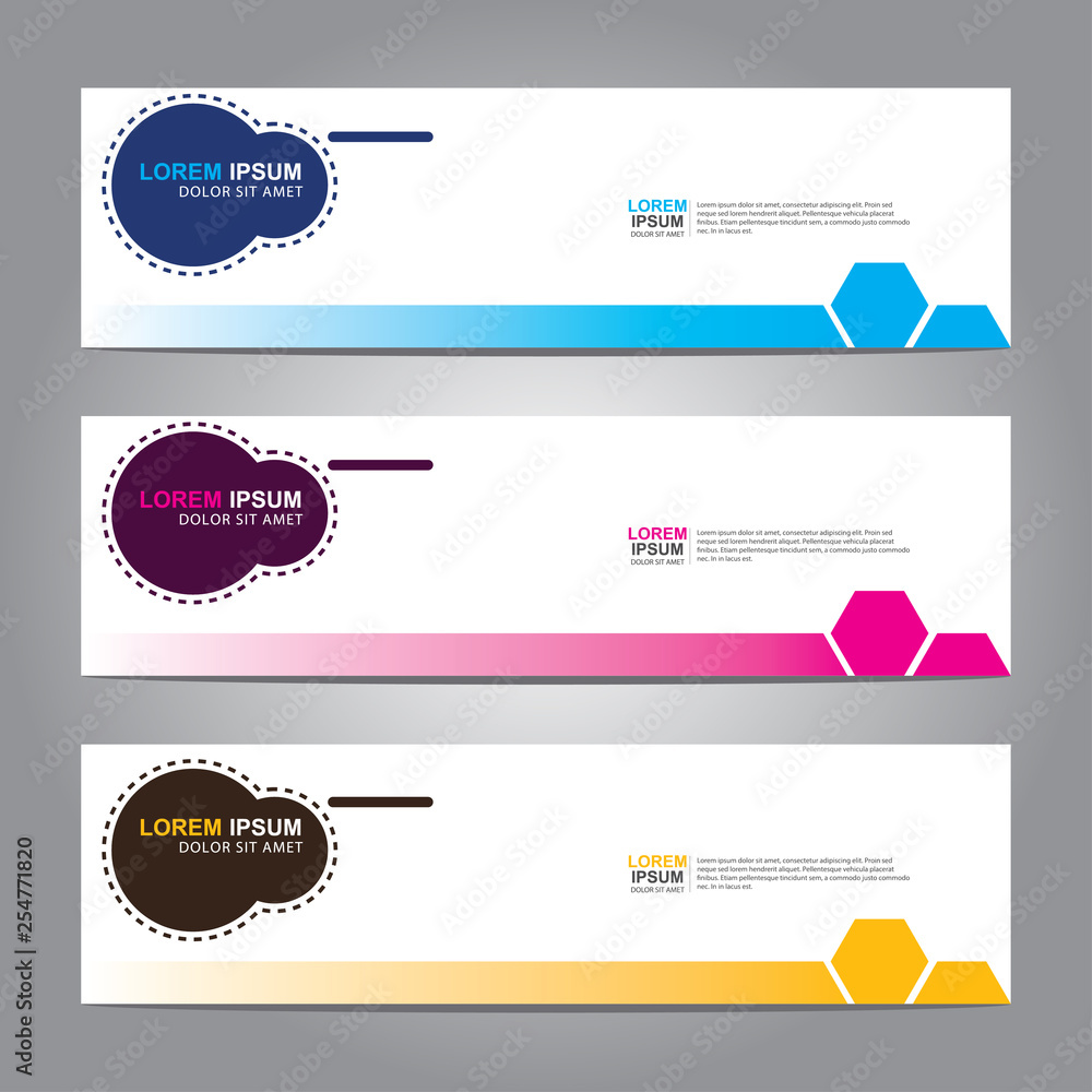 Poster vector abstract web banner design template. collection of web banner template. abstract geometric we
