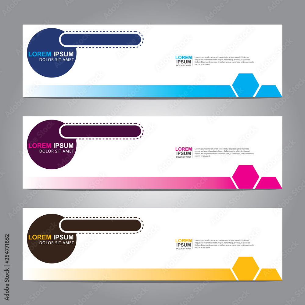 Poster vector abstract web banner design template. collection of web banner template. abstract geometric we