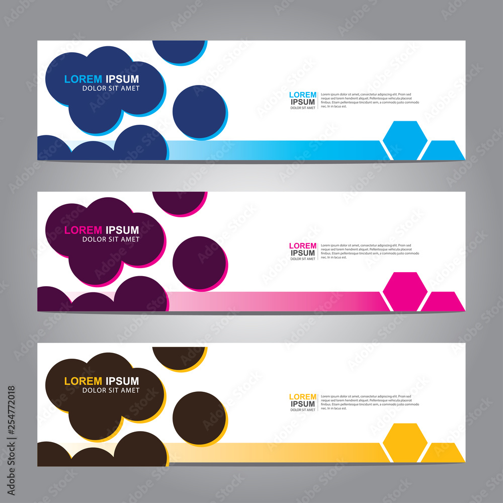Poster vector abstract web banner design template. collection of web banner template. abstract geometric we