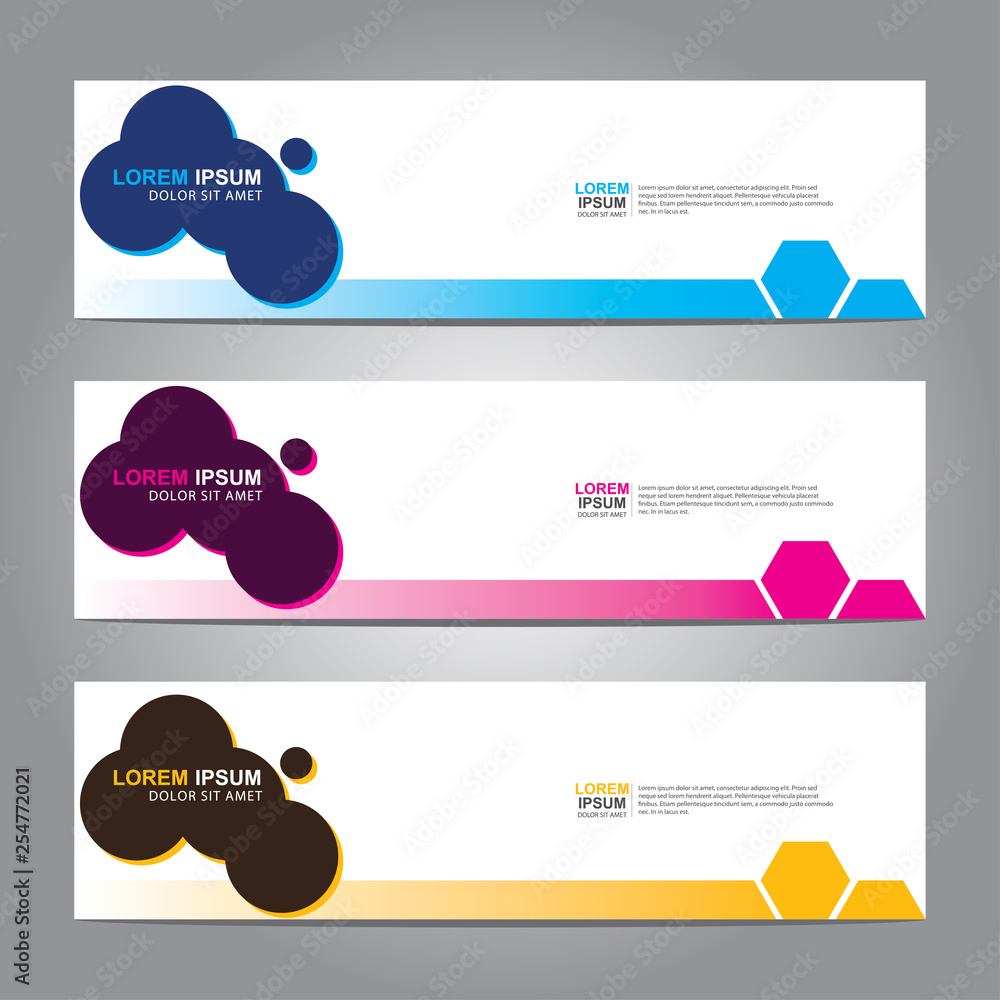 Poster vector abstract web banner design template. collection of web banner template. abstract geometric we