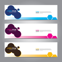 Vector abstract web banner design template. Collection of web banner template. Abstract geometric web design banner template isolated on grey background. 