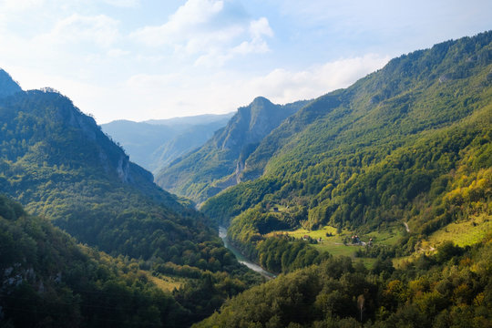 Montenegro, Pljevlja province, Durmitor National Park, Tara Canyon, view from Durdevica Tara Bridge