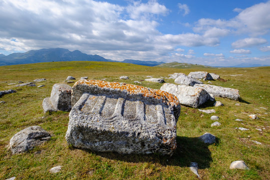 Montenegro, Zabljak province, Necropolis of the Bogomils, gravestones Stecci