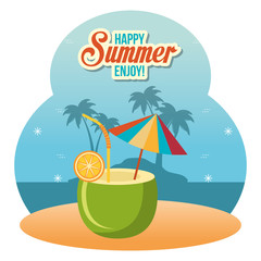 summer enjoy with coconut cocktail