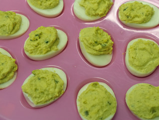 Colorful deviled eggs