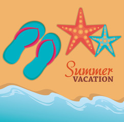 summer vacations with sandals and starfish