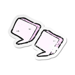 retro distressed sticker of a cartoon quote marks