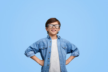 Proud confident boy in eyeglasses  © kegfire
