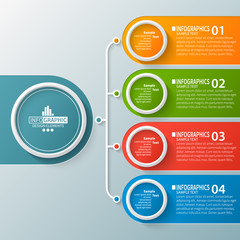 Abstract 3D Paper Infographics. Business template .Vector illustration