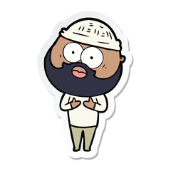 sticker of a cartoon bearded man