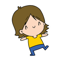 cartoon of a cute kawaii girl