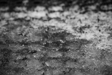 Rubber mat street with snow