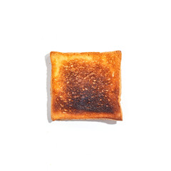 Sliced toast bread isolated on white background. Top view.