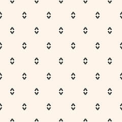 Minimalist vector seamless pattern. Simple texture with small linear shapes