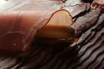 Schwarzwälder Schinken ft9103_7247 Prosciutto della foresta nera Sliced Black Forest ham