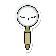sticker of a cute cartoon magnifying glass