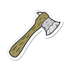 sticker of a cartoon axe