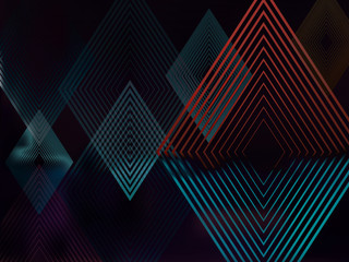 Vector Abstract Dark Background with Rhombuses. Geometric Fond with Blur Effect. Illustration of Futuristic Fond with Transparent Rhombuses. Tech Template. Tech backdrop. Concept for Graphic Design