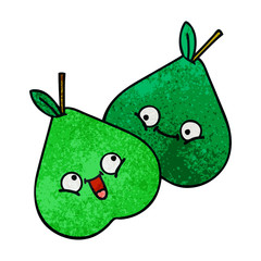 retro grunge texture cartoon pears