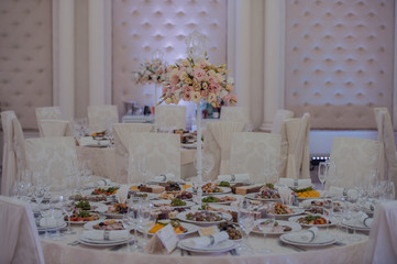 Food on the wedding table