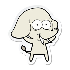sticker of a happy cartoon elephant