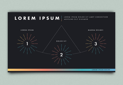 Three Part Radial Infographic Layout with Dark Background