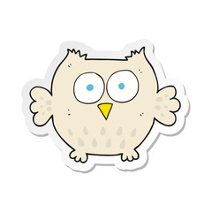 sticker of a cartoon happy owl