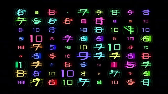numbers code information clock counting