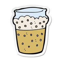 sticker of a cartoon glass of beer