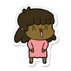 sticker of a cartoon woman