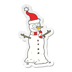 sticker of a cartoon snowman