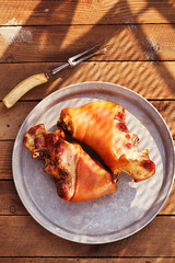 pork shank grilled and smoked