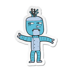 sticker of a cartoon robot