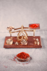 saffron treads with vintage postal scale