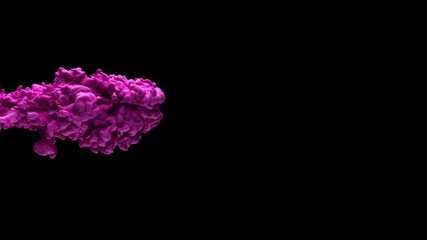 Super slowmotion shot of purple ink in water. Shot with high speed camera at 4K.
