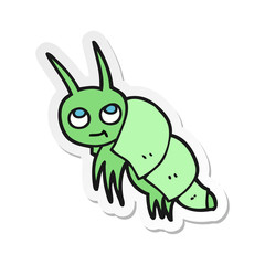 sticker of a cartoon little bug