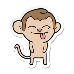 Obraz premium sticker of a funny cartoon monkey