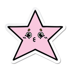 sticker of a cute cartoon star fish