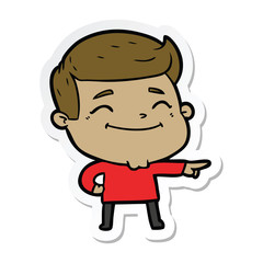 sticker of a happy cartoon man