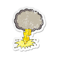 retro distressed sticker of a cartoon lightning bolt