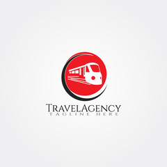 Travel agency icon template, train ,creative vector logo design, illustration element