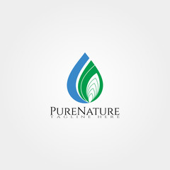 Nature purity icon template, creative vector logo design, illustration element