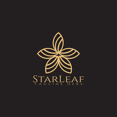 leaf icon template forms stars,leaves logo,creative vector logo design,illustration element
